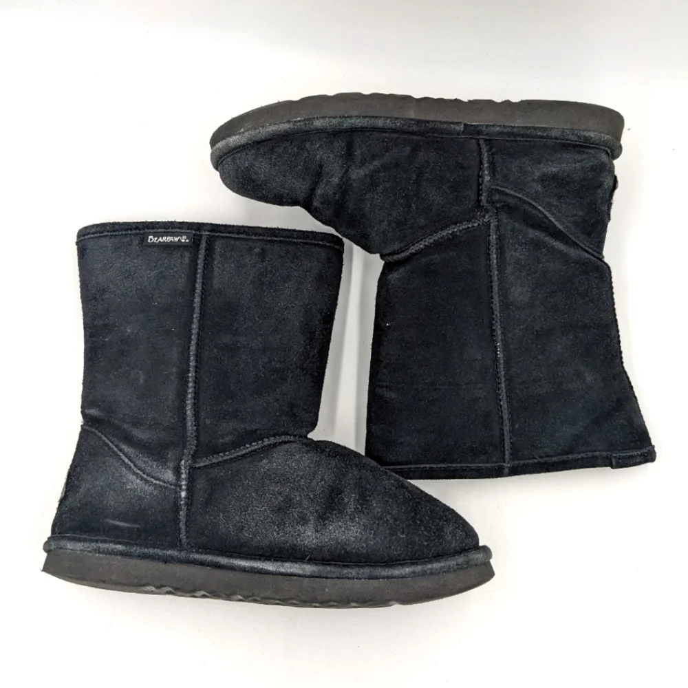 BearPaw Black Suede Boot 7/8